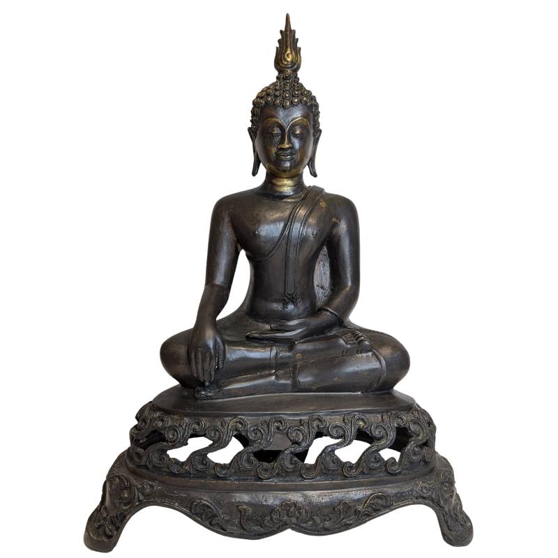 Groot vintage bronzen Thais Boeddhabeeld 45cm
