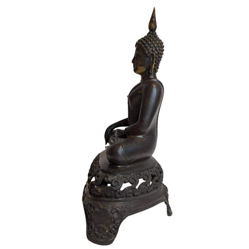 Groot Vintage Bronzen Thais Boeddhabeeld - 45cm Sukhothai Stijl