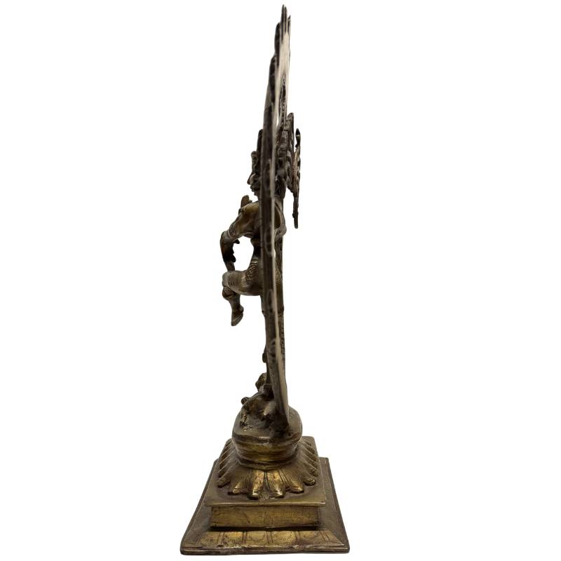 Bronzen Nataraja in danshouding, Indiase tempelstijl uitvoering