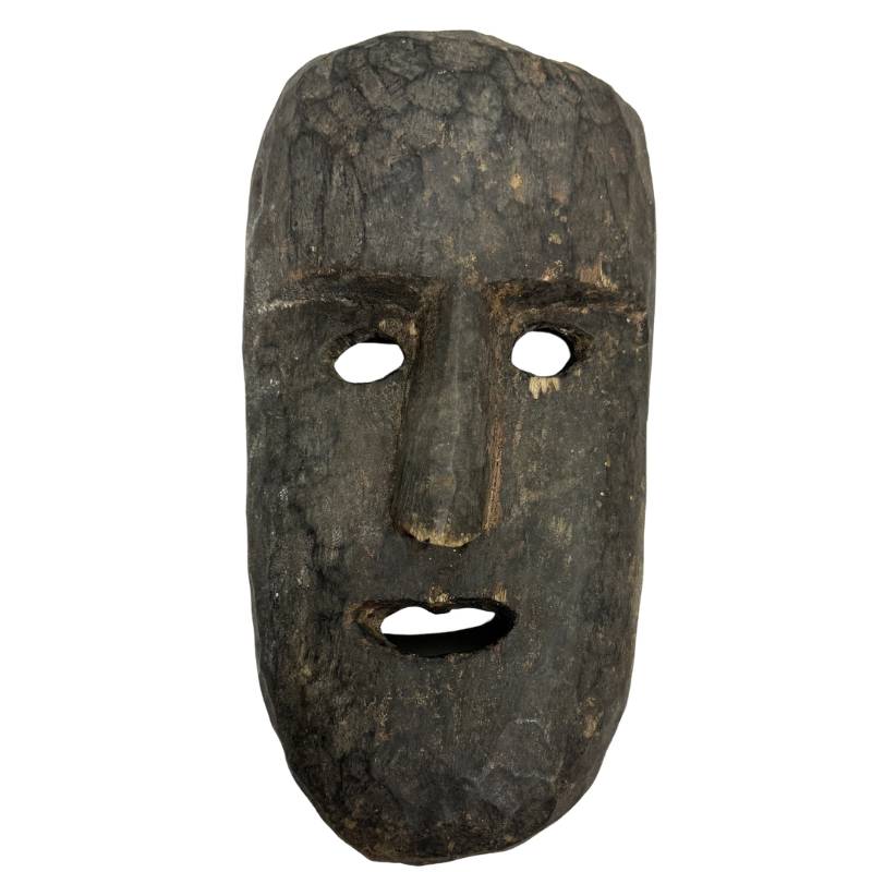 Nepalees houten ritueel masker van handgesneden hout met natuurlijke patina  