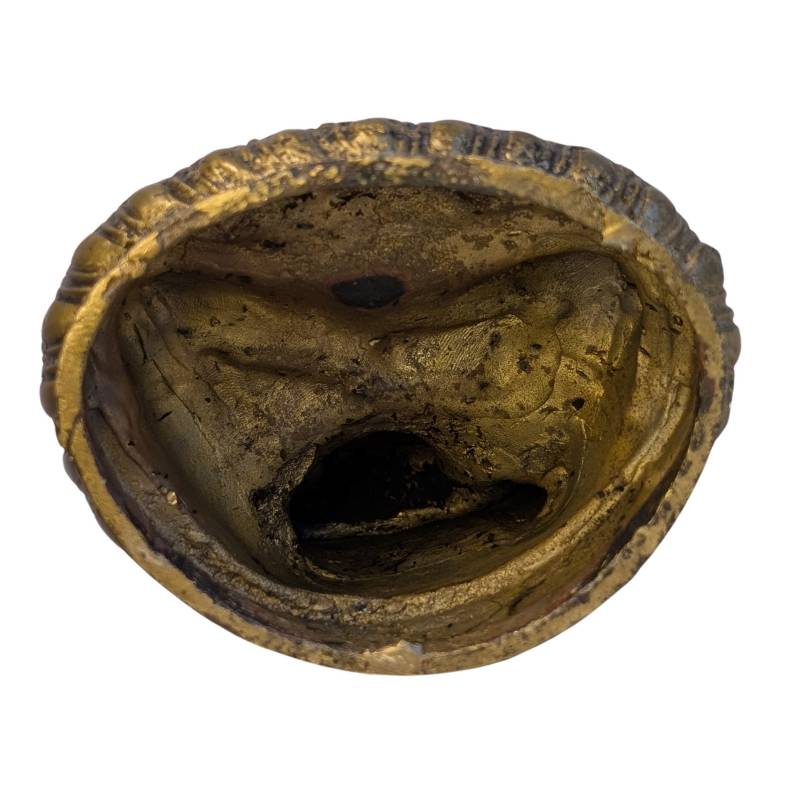 Sino-tibetaans bronzen Boeddha met vuurvergulding en dharmachakra mudra