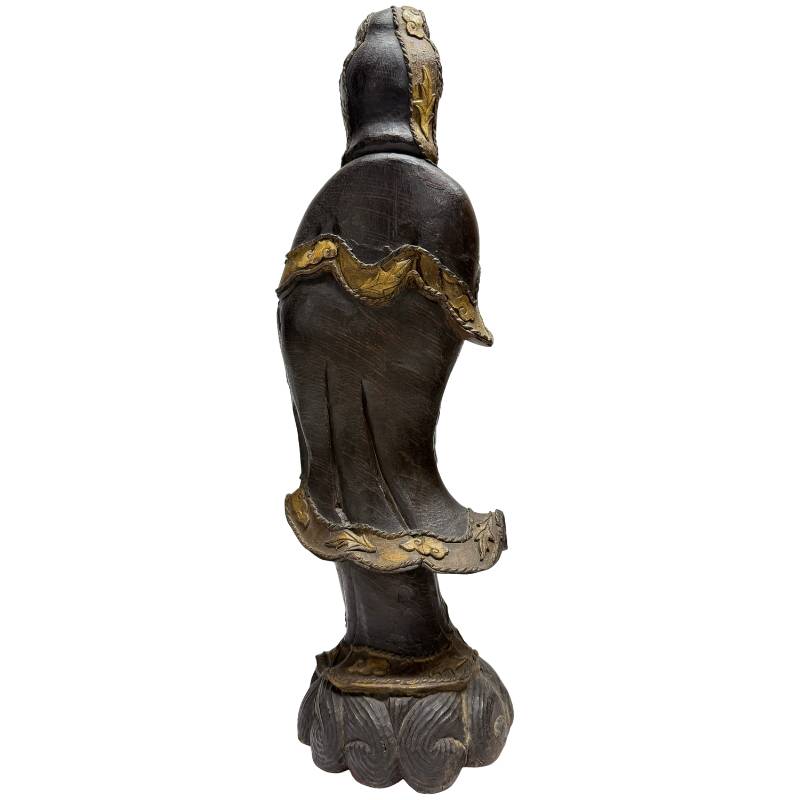 Guanyin Avalokiteshvara houten beeld antiek Chinees boeddhistisch devotiebeeld