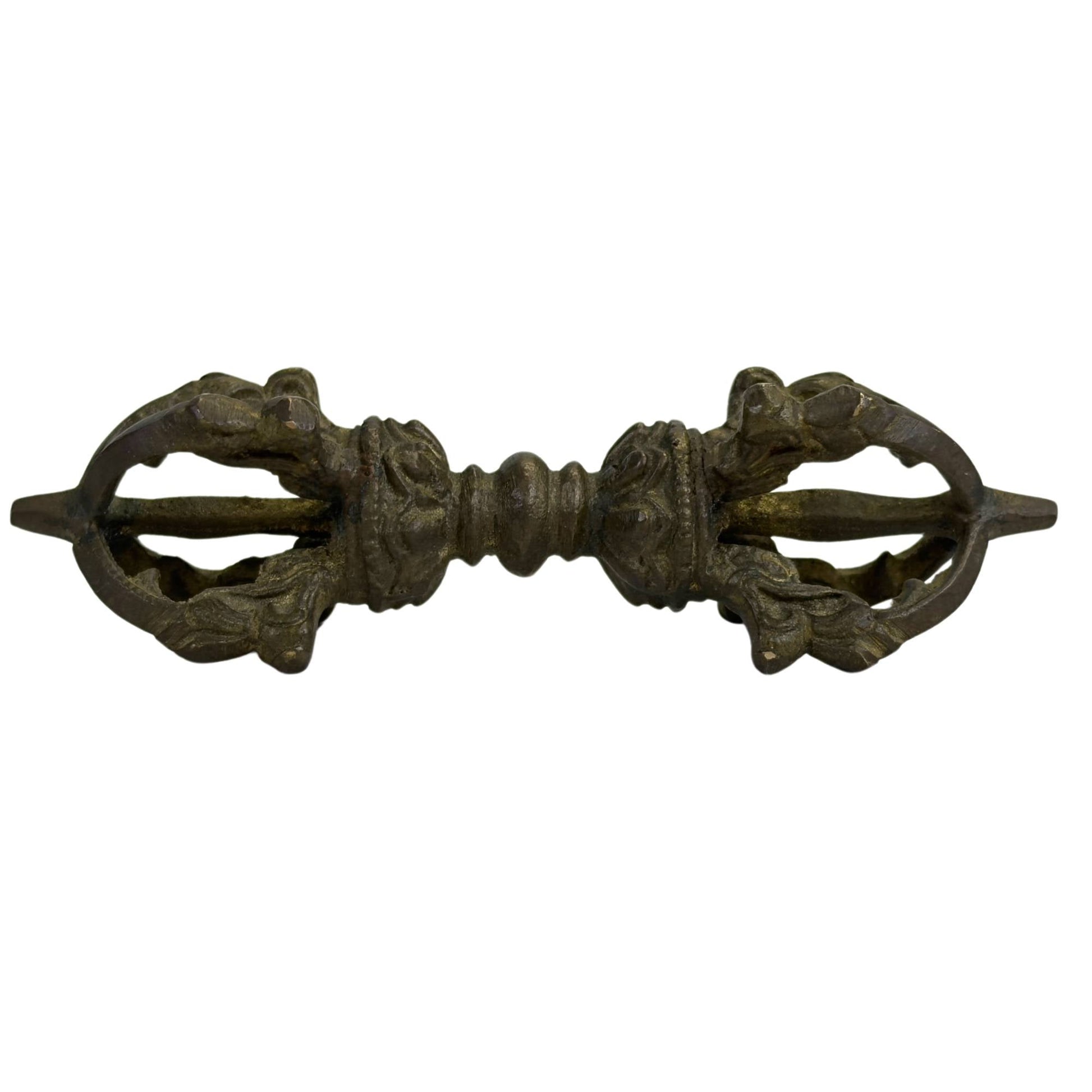 Tibetaanse vajra dorje van brons met donkere patina